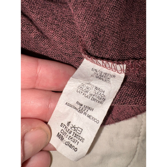 Gaze Heathered Long Sleeve Ruched Crop Top M Soft - Picture 4 of 4